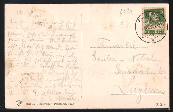 Cartoline postali: AK Flawil, Teilansicht mit Säntis, 1921 – Usato da Berlin venduto da bartko-reher 1