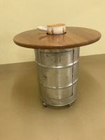 Originelles Fondue- Fass mit Eichenplatte