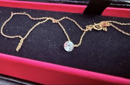 Collier La Brune et La Blonde or rose 18k diamant 0.30ct