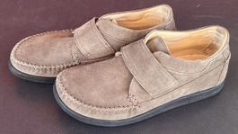 Bequeme Helvesko Komfort-Klettschuhe aus weichem Velourslede