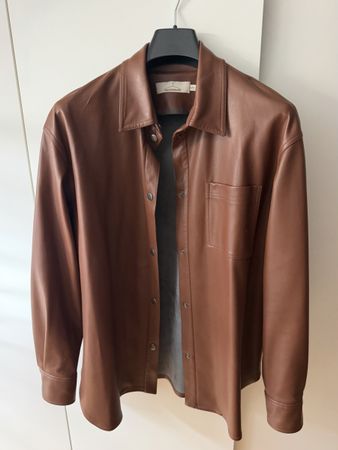 Chemise en simili cuir marron