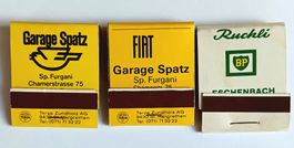Zündholzbriefchen Fiat Garage Spatz Zug / Ruckli Eschenbach