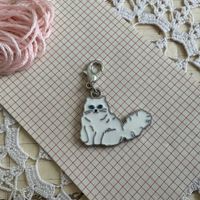 1x Anhanger Metall Katze chat émail pendentif