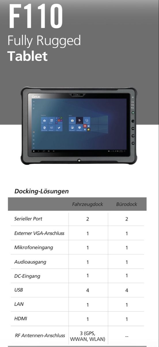Tablet PC: Getac F110 G5 fully rugged tablet – Gebraucht aus La Tour-de-Trême von ValGruyere 3