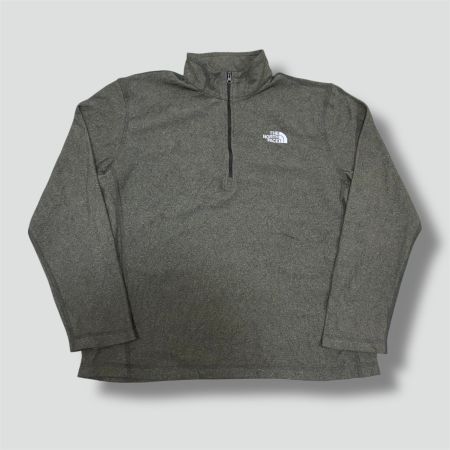 The North Face olive green fleece quarter zip jacke