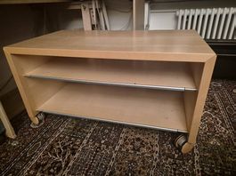 TV-/Multimedia-Möbel auf Rollen  Holzoptik