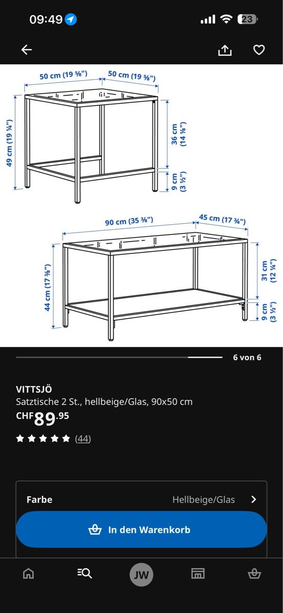 Tische: VITTSJÖ Coutschtisch  – Gebraucht aus Münchenbuchsee von Kiwi_19 2