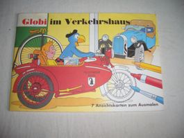 Globi im Verkehrshaus Ausmalbilder 7 Ansichtskarten