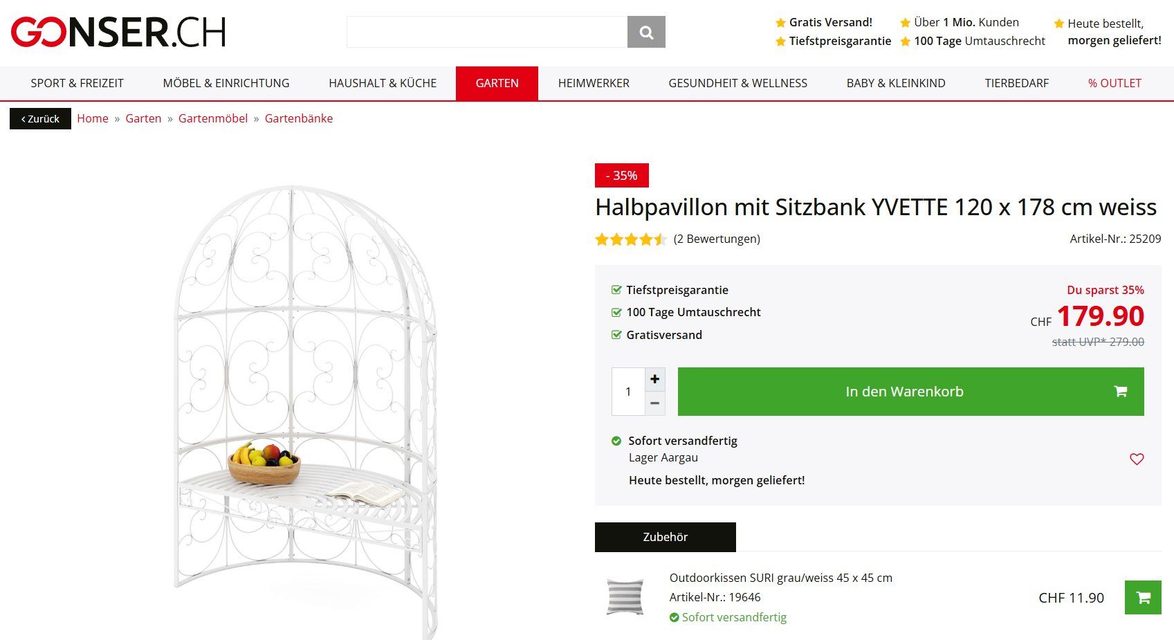 Altre Decorazioni per giardino: Halbpavillon mit Sitzbank – Nuovo e nell'imballaggio originale da Boppelsen venduto da Lilotti1