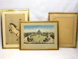 lot 3 cadre bois doré. 3 antik Rahmen Holz vergoldet