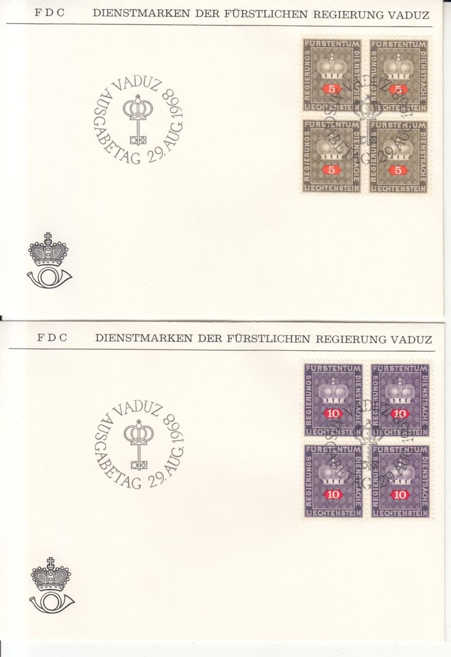 Tutti i francobolli: LBK 45 - 56 im 4er-Block FDC – Usato da Bürglen TG venduto da StampGraf 1