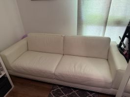 Ledersofa FULLERÖ, weiss, sehr guter Zustand 