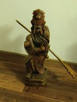 Holz Statue, chinesischer XXL Krieger, Antik-Top