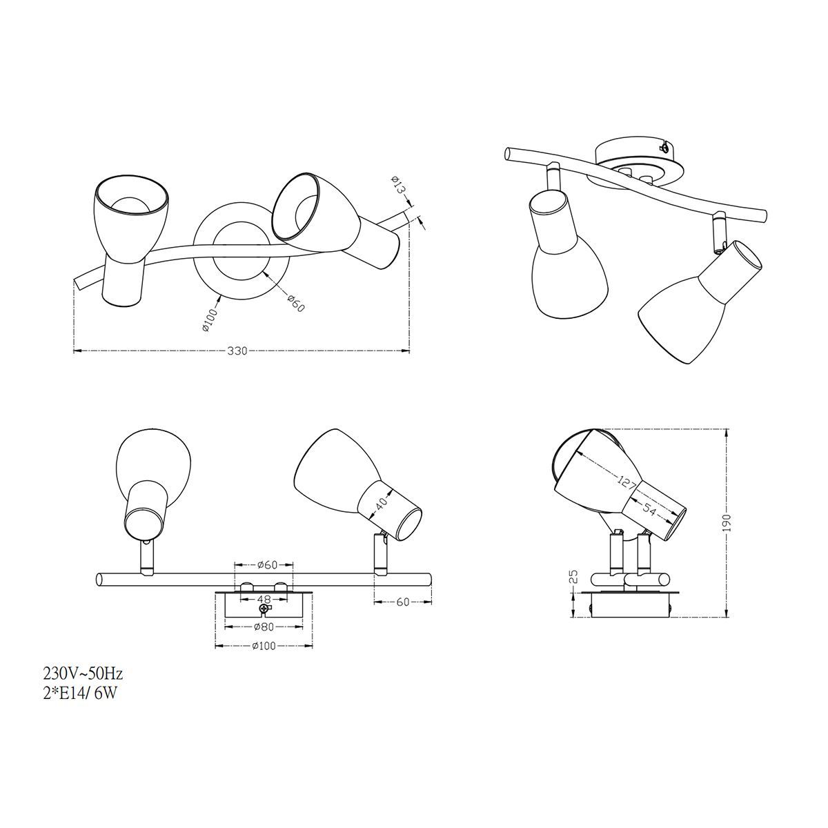 Lampade: LED Deckenleuchte, Nickel, 33 cm x 10 cm – Nuovo (secondo la descrizione) da Kreuzlingen venduto da Smart-Light 4