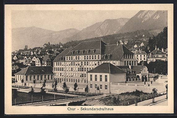 Cartoline postali: AK Chur, Sekundarschulhaus – Usato da Berlin venduto da bartko-reher