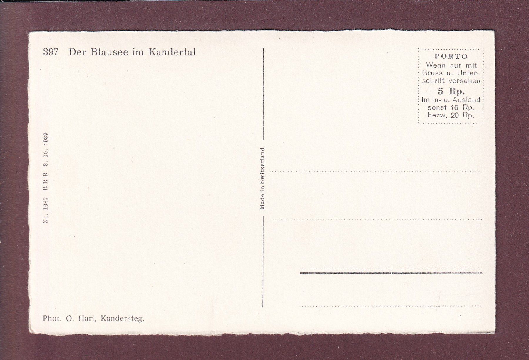 Cartoline postali: BLAUSEE im Kandertal - Boot – Usato da Pully venduto da nicecards 1
