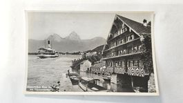 Ancienne carte postale, Haus zur Treib lac avec bateau