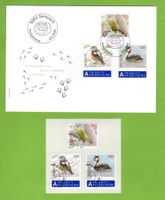 2008 FDC Vögel + EM Grauspecht, Steinrötel + Haubentaucher