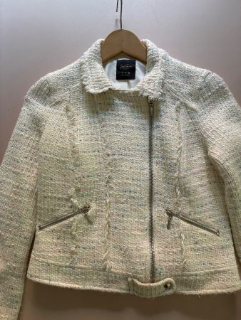 Damen Jacke Tweed Weiss Grösse S guter Zustand