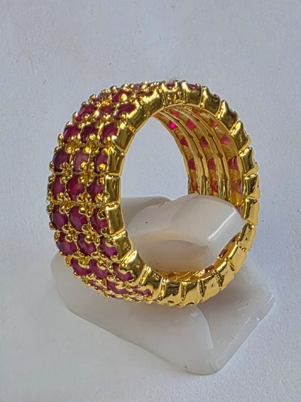 Anelli: Ring 3-reihig Rubine Ringgroesse 58 – Nuovo (secondo la descrizione) da Zürich venduto da Bieter04 6