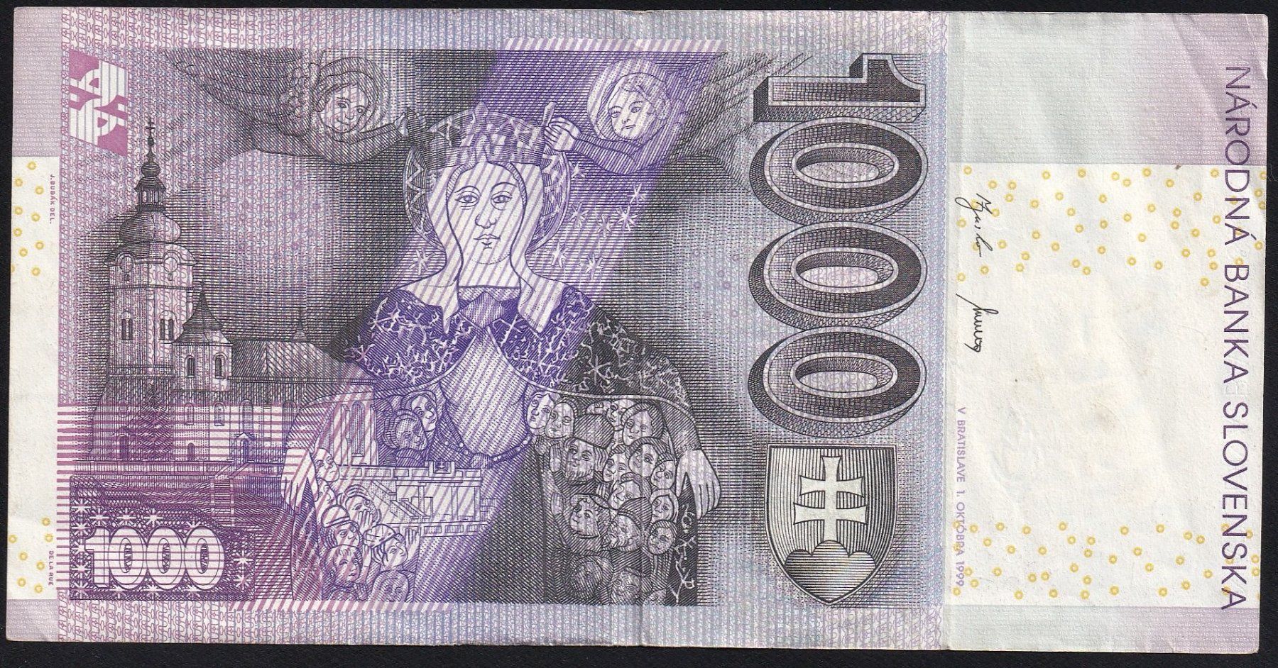 Banknoten: Slowakei 1000 Korun 1999 – Gebraucht aus Brugg AG von banknoten_muesli 1