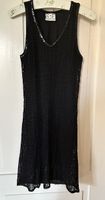 Vintage Black Crochet Dress Sequin M/L
