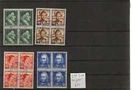 timbre Pro Juventute J97-J100 1er jour bloc de 4 SBK 600.--