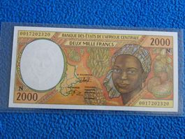 Equatorial Guinea 2000 CFA-Francs (ND). P-3, Bankfrisch