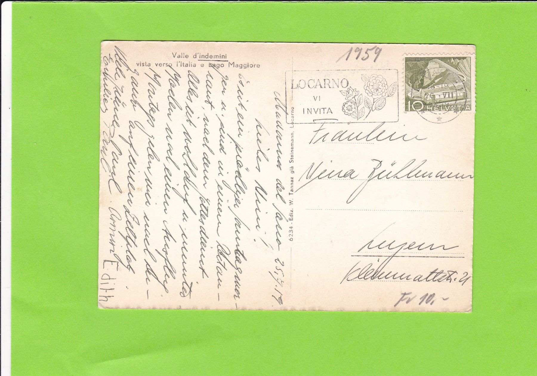 Cartoline postali: Valle d'indemini – Usato da St. Peterzell venduto da neckertal 1