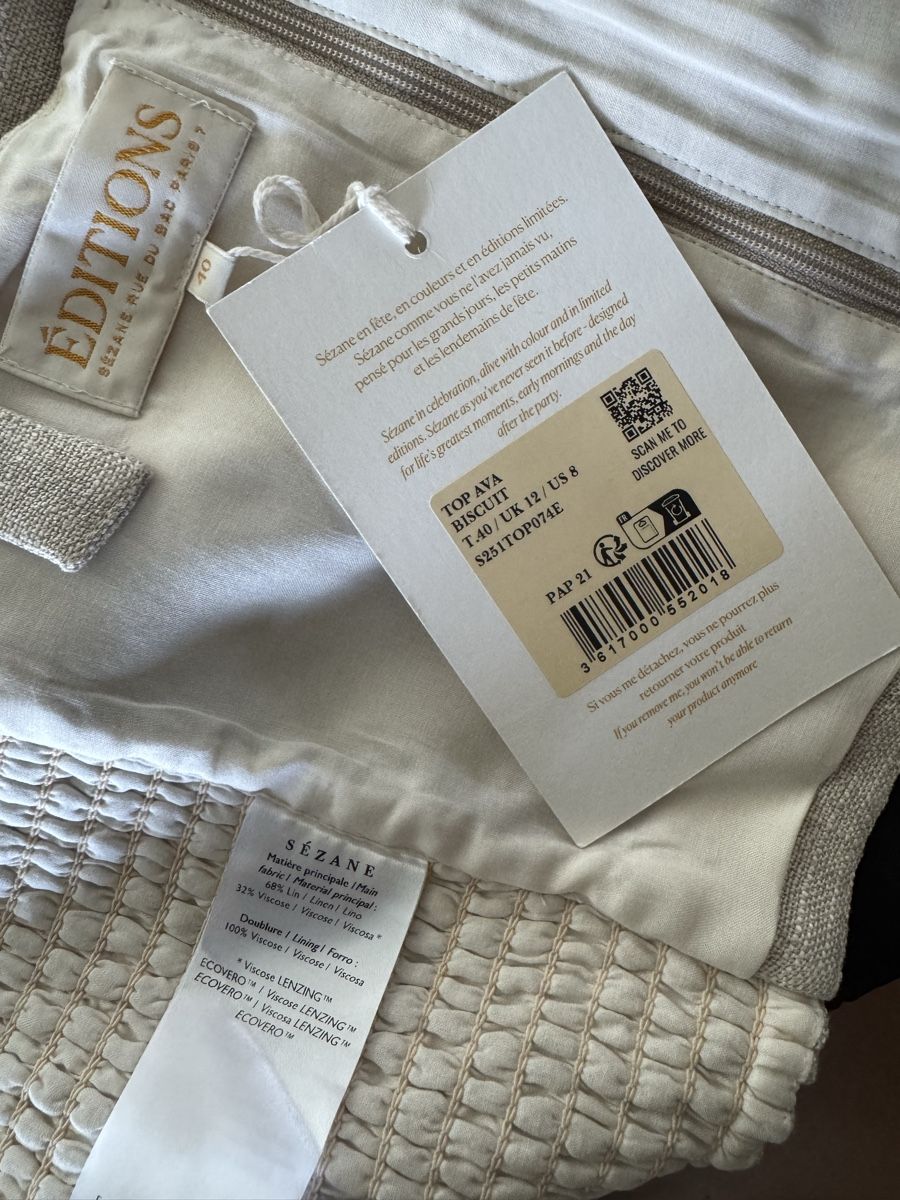 Sezane Top: Top ava de Sézane - t 40 – Nuovo e nell'imballaggio originale da Le Lignon venduto da mae_9hql 1