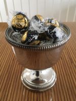 Versilberter Pokal mit mundgeblasener Einlageschale,