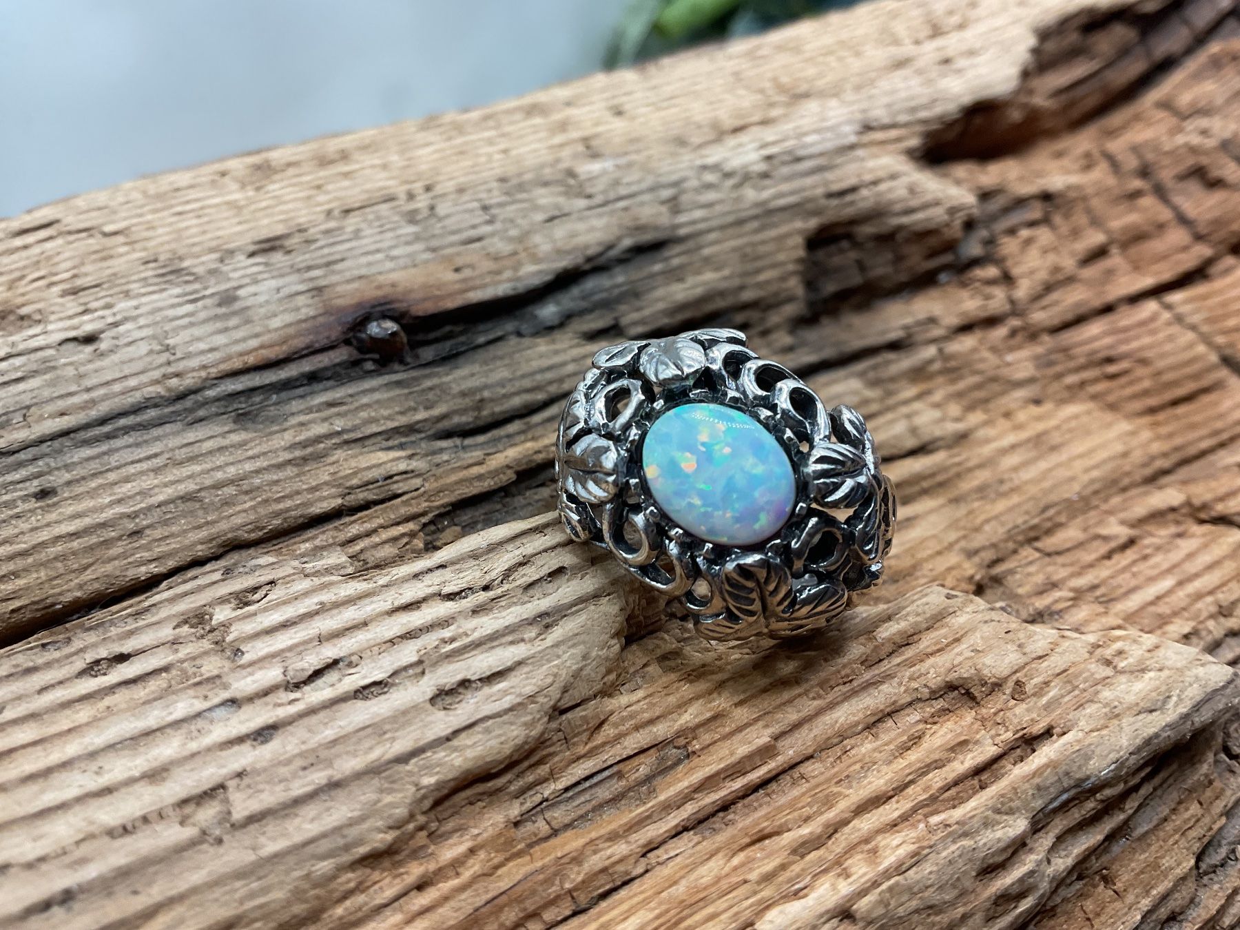 Ringe: Opalring in Sterlingsilber, reich verziert,  Gr. 55 – Neu (gemäss Beschreibung) aus Luzern von S.Kern01 1