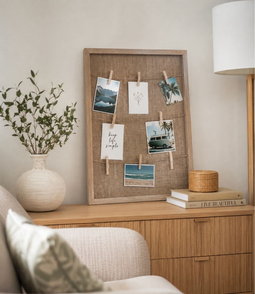 Cornici: Memory Photo Display Board Rustic Wood Home Decor like new – Nuovo (secondo la descrizione) da Zürich venduto da Allwelcome 1