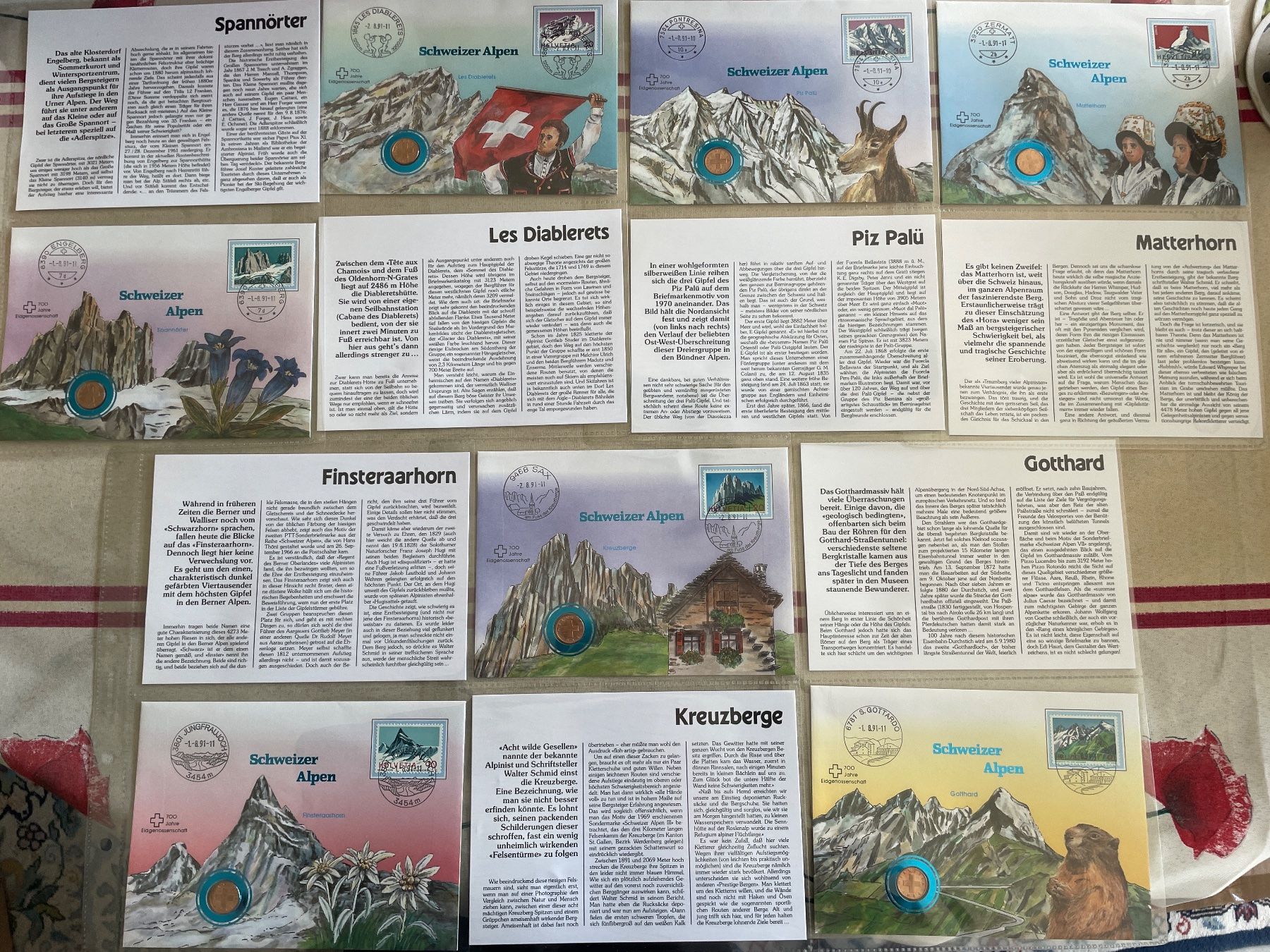 Tutti le monete: Série 7 Schweizer Alpen 1991 Numisbrief – Nuovo e nell'imballaggio originale da Bôle venduto da Frouz