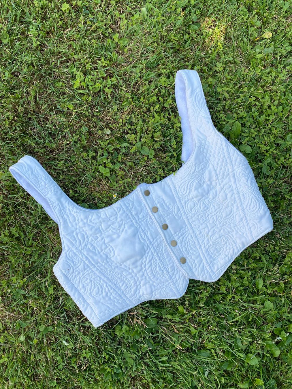 Tops: Weisses Korsett mit Muster Gr. S – Neuf avec emballage d'origine à lommis par inf_thv8