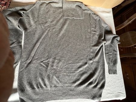 Pull Cashmere col roulé gris