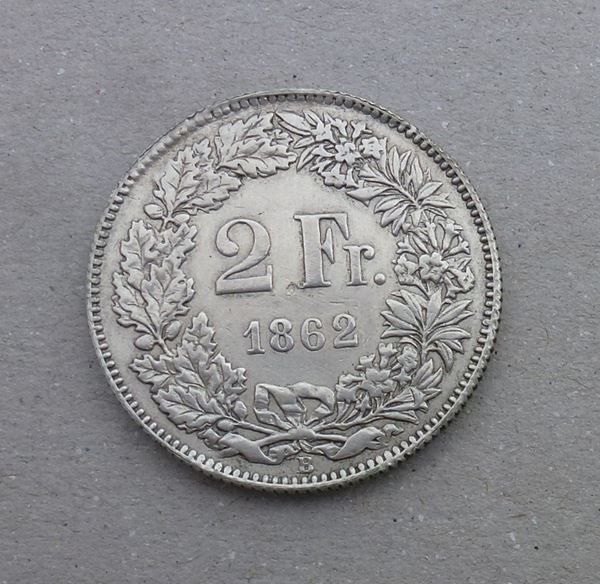 Alle Münzen: ++ 2.- Franken 1862 – Gebraucht aus Walkringen von Casablanca777
