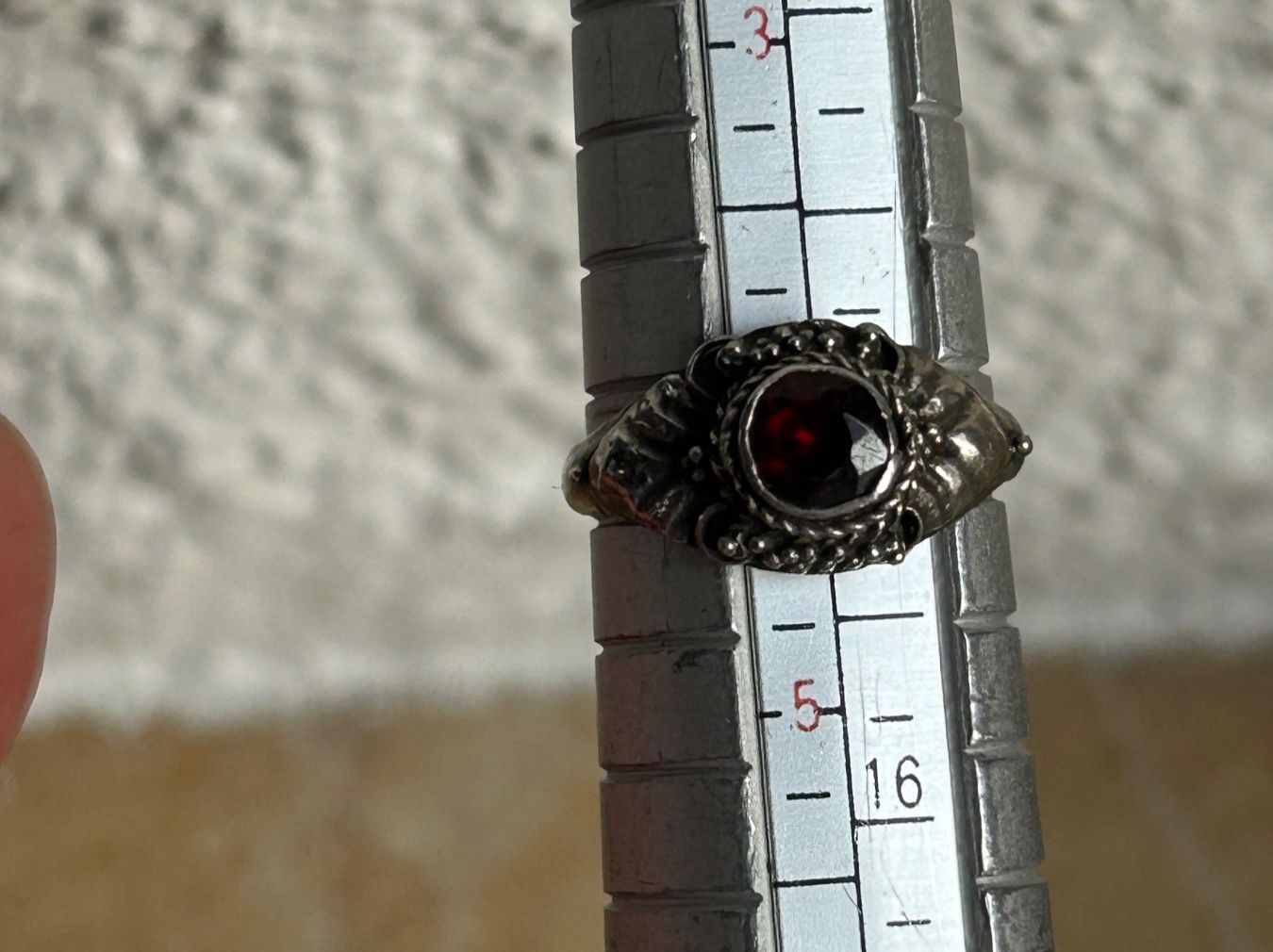 Anelli: Vintage Silberring Granat Stein (48) – Usato da Laufen venduto da Bellebellezza 8