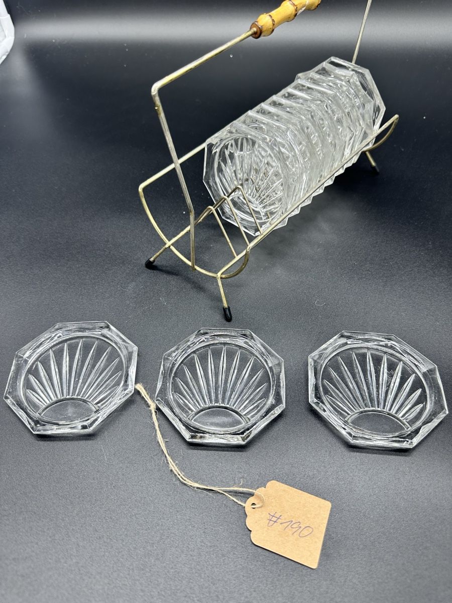 Sottobicchieri: Retro Crystal Coaster Set with Stand – Usato da Villmergen venduto da JacRon 2