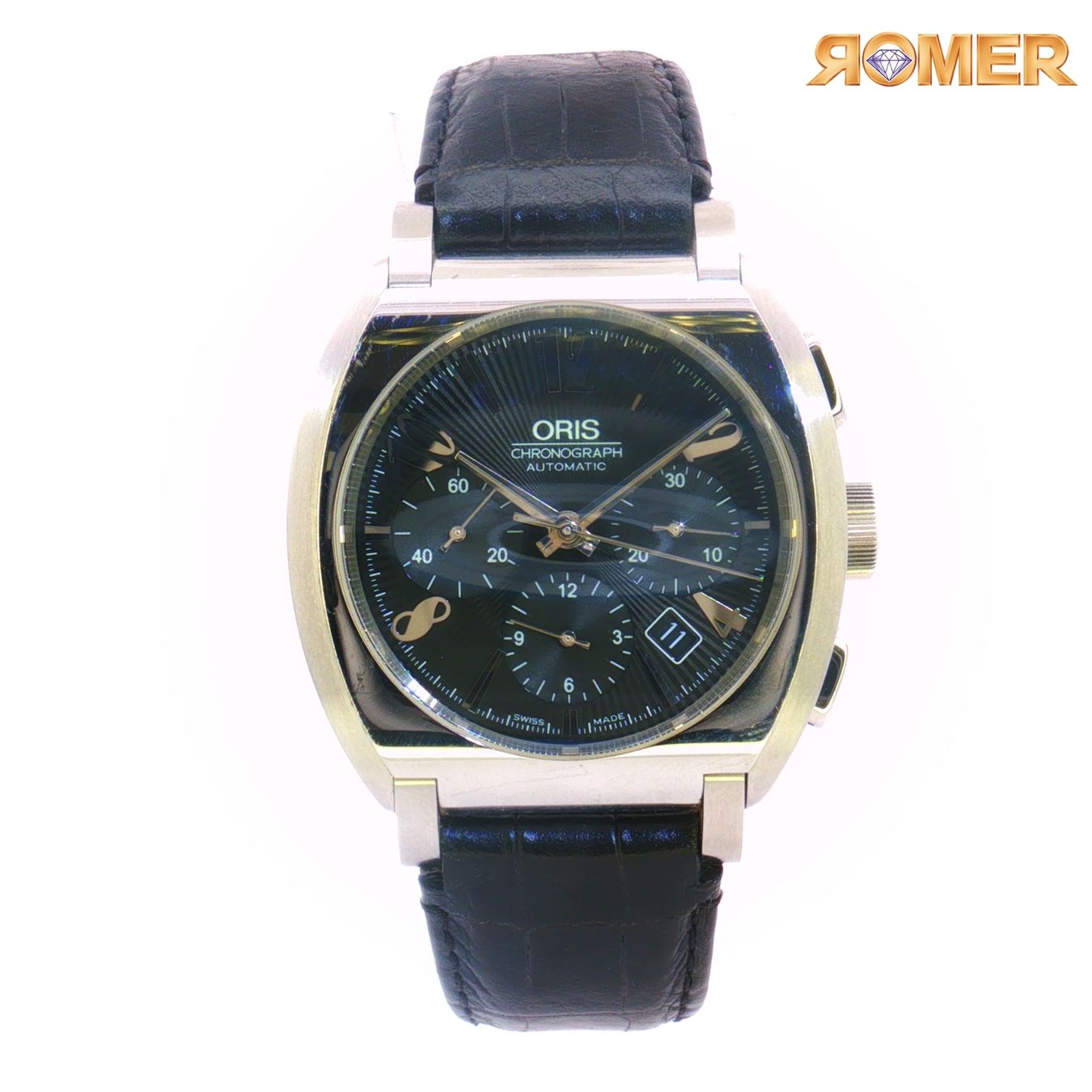 Oris Orologi: ORIS CHRONOGRAPH FRANK SINATRA BLACK LEDERBAND – Usato da Winterthur venduto da Romer.Uhren.Schmuck