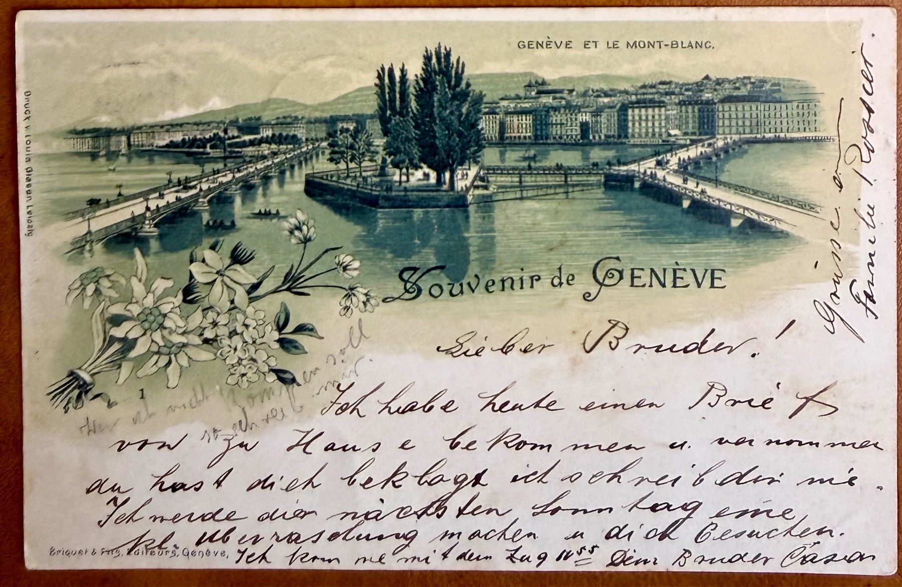 Cartoline postali: Genève - Litho de 1899 – Usato da Lutry venduto da Ediego