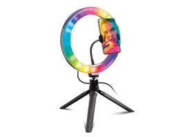 Mehrfarbiger LED-Ring mit Stativ für Fotos und Videos