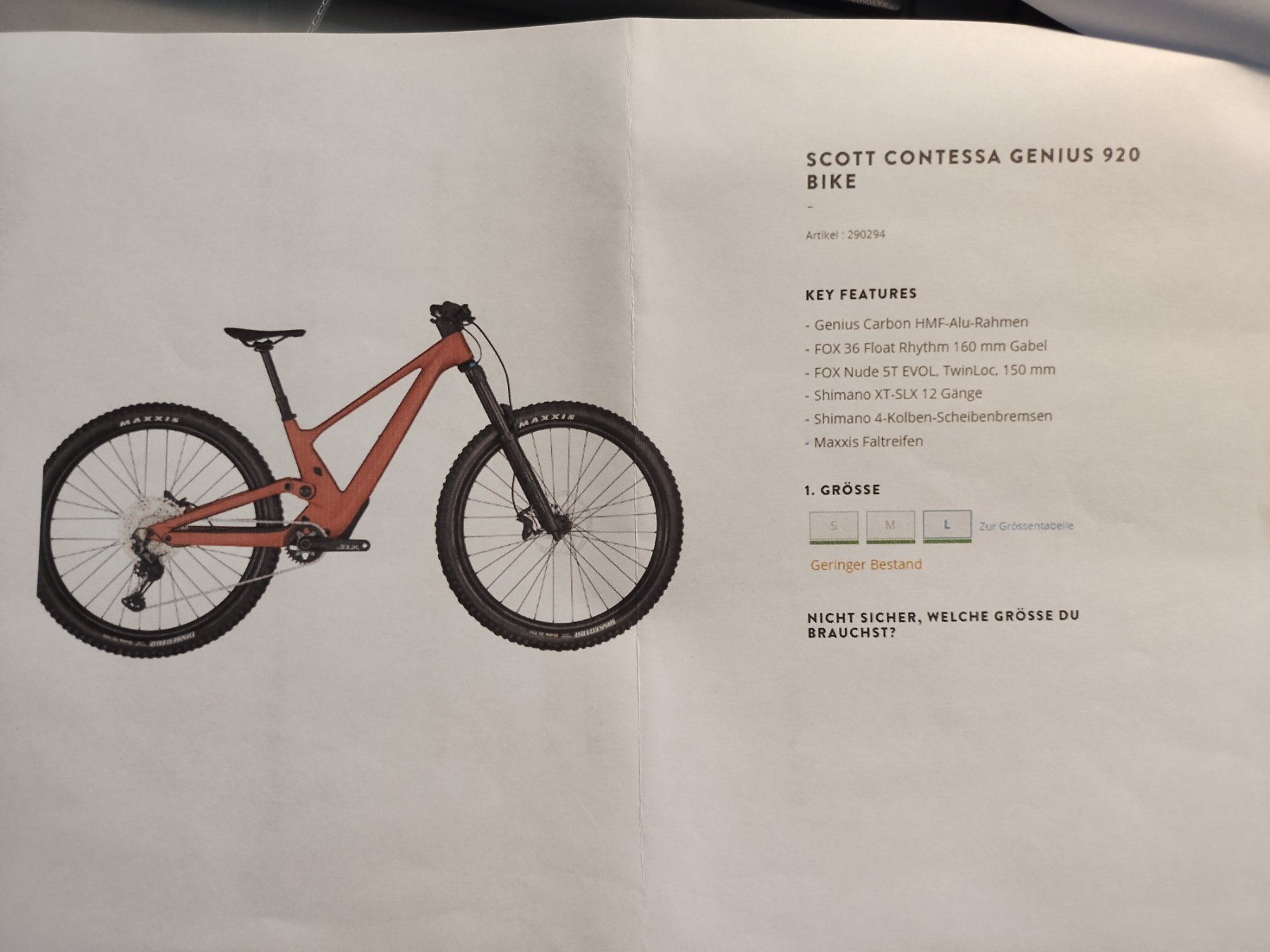 Scott Velos: Scott MTB Fully Contessa Genius 920  Grösse S – Gebraucht aus Meilen von Impressum 1