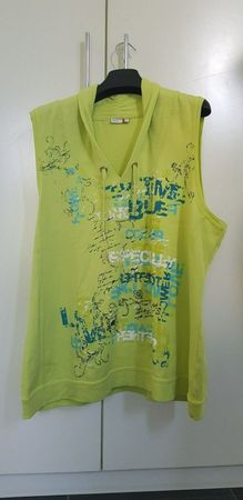 T-Shirt ärmellos, grün bedruckt Gr. 50