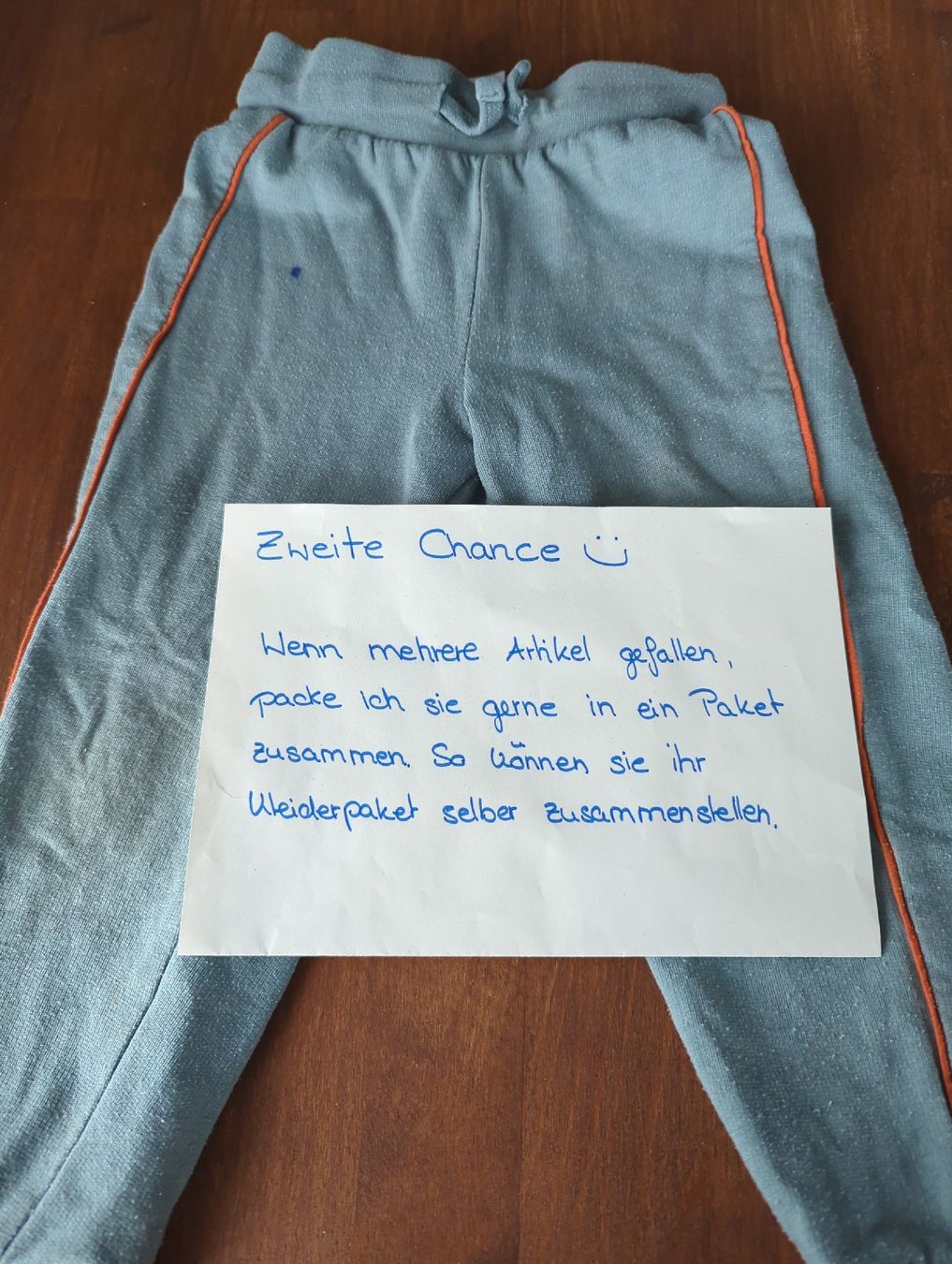 Pantaloni: Jogginghose, Grösse 92, Hellblau mit Orange – Usato da Kyburg-Buchegg venduto da zheer 2