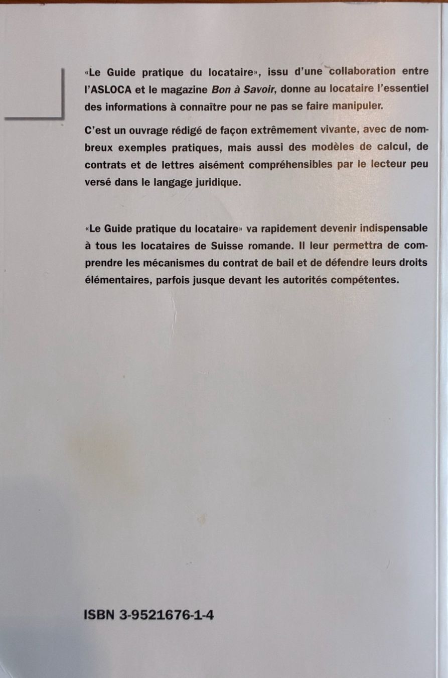 Libri: Le guide pratique du locataire – Usato da Moutier venduto da lebadin 1