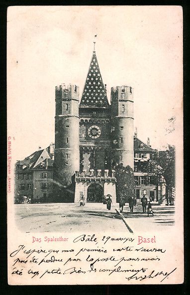 Cartoline postali: Relief-AK Basel, Das Spalenthor – Usato da Berlin venduto da bartko-reher