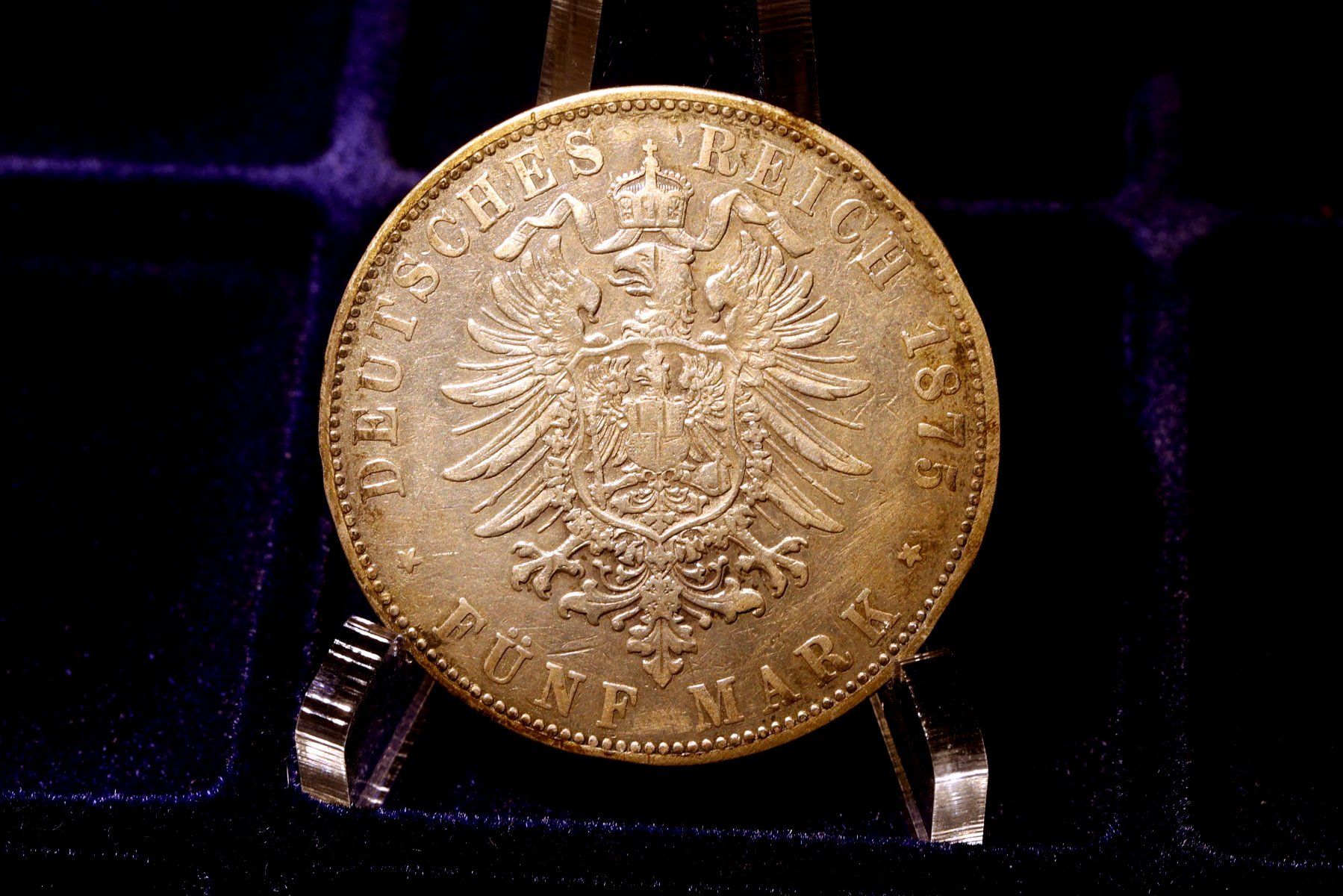 Tutti le monete: 5 Mark Silbermünze Baden 1875 – Usato da Wetzikon ZH venduto da Scipio80 1