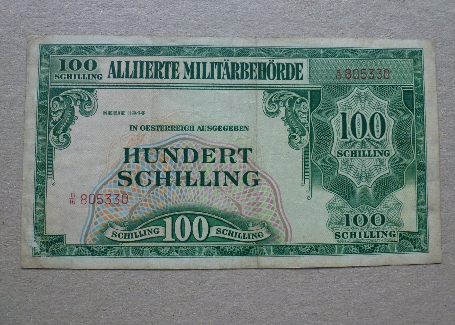 Banconote: Österreich ++ 100 Schilling 1944 – Usato da Walkringen venduto da Casablanca777