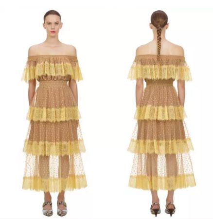 Self Portrait Stylish Midi Dress [rrp $500]